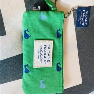 NWT Sloane Ranger Whale green Wristlet Vineyard